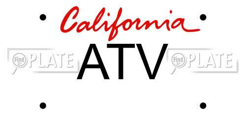 ATV California License Plate