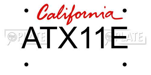 ATX11E California License Plate