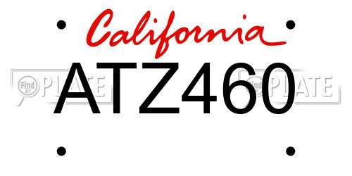 ATZ460 California License Plate