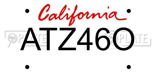 ATZ46O California License Plate