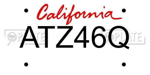 ATZ46Q California License Plate