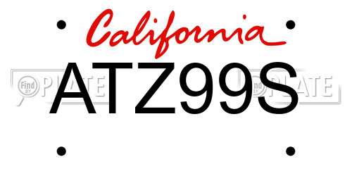 ATZ99S California License Plate