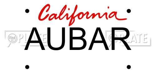 AUBAR California License Plate