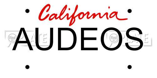 AUDEOS California License Plate