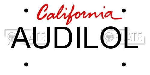 AUDILOL California License Plate