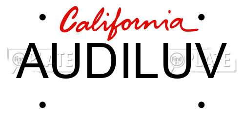 AUDILUV California License Plate