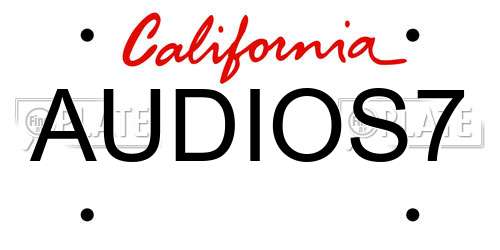 AUDIOS7 California License Plate