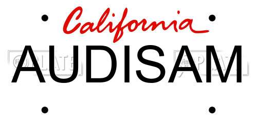AUDISAM California License Plate