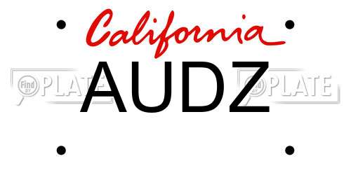 AUDZ California License Plate