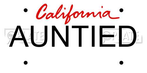AUNTIED California License Plate