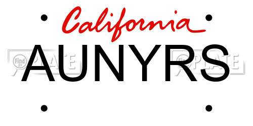 AUNYRS California License Plate