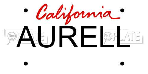 AURELL California License Plate