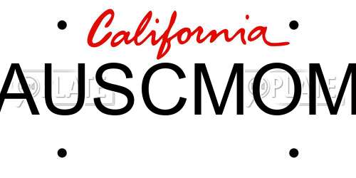 AUSCMOM California License Plate