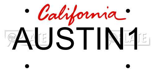 AUSTIN1 California License Plate