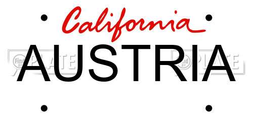 AUSTRIA California License Plate