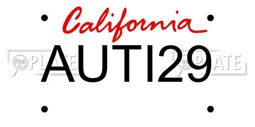 AUTI29 California License Plate