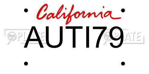 AUTI79 California License Plate