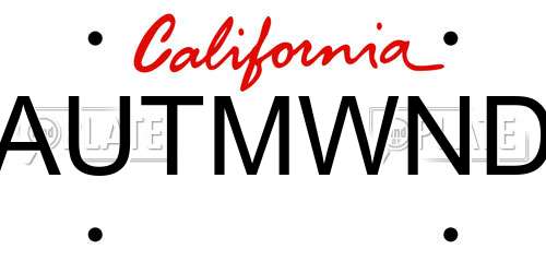 AUTMWND California License Plate