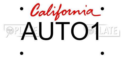 AUTO1 California License Plate