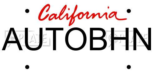 AUTOBHN California License Plate