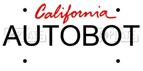 AUTOBOT California License Plate