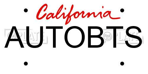 AUTOBTS California License Plate