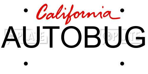 AUTOBUG California License Plate