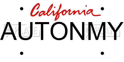 AUTONMY California License Plate