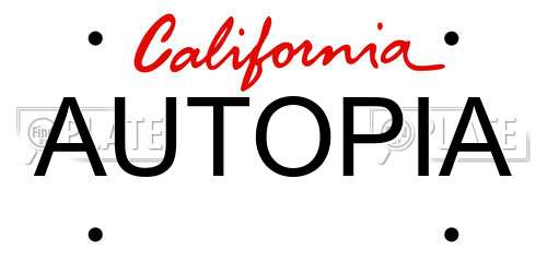 AUTOPIA California License Plate
