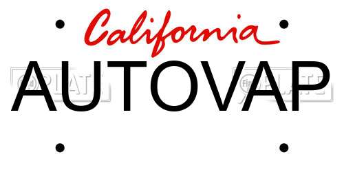 AUTOVAP California License Plate