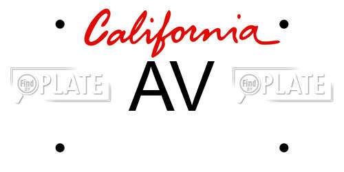 AV California License Plate