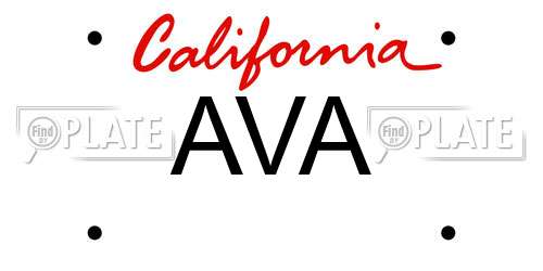 AVA California License Plate