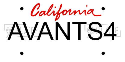 AVANTS4 California License Plate