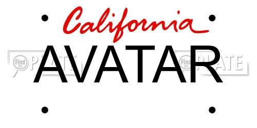 AVATAR California License Plate