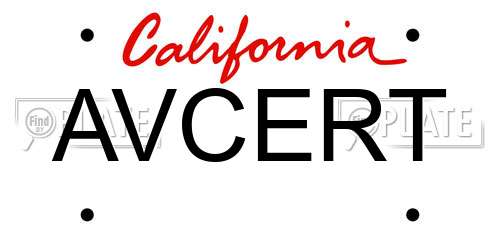 AVCERT California License Plate