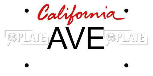 AVE California License Plate