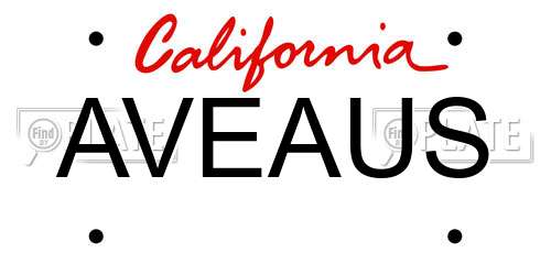 AVEAUS California License Plate