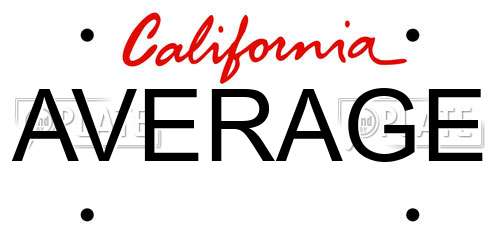 AVERAGE California License Plate