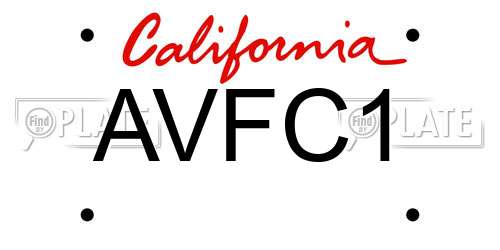 AVFC1 California License Plate