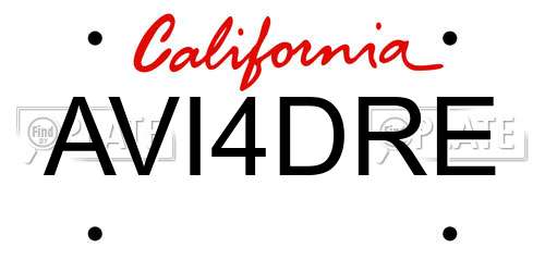 AVI4DRE California License Plate