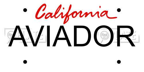 AVIADOR California License Plate