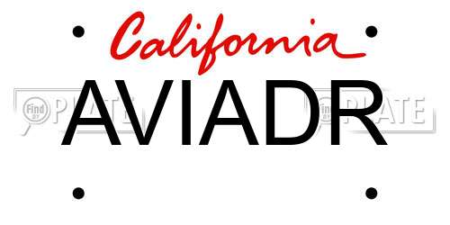 AVIADR California License Plate