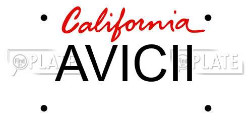 AVICII California License Plate