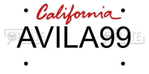 AVILA99 California License Plate