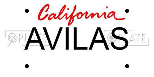 AVILAS California License Plate
