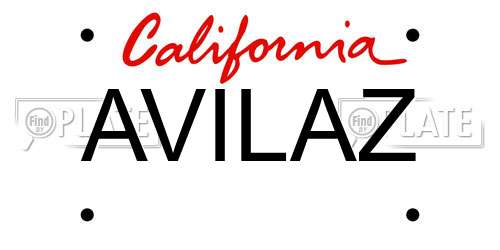 AVILAZ California License Plate