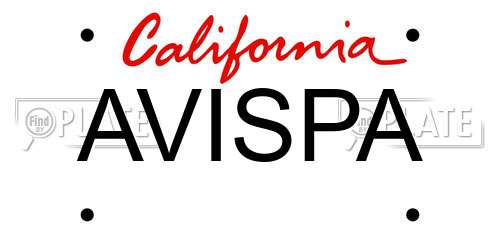 AVISPA California License Plate