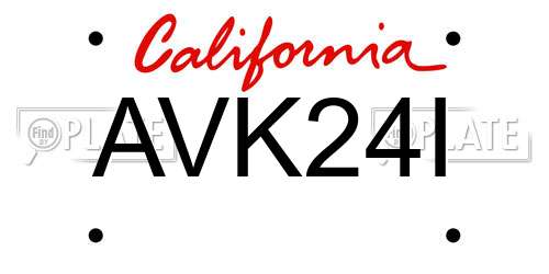 AVK24I California License Plate
