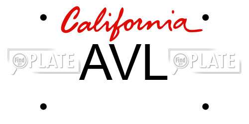 AVL California License Plate