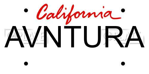 AVNTURA California License Plate